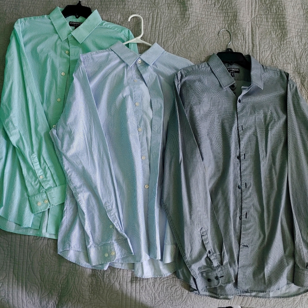 3 Express Modern Fit button up long sleve shirt